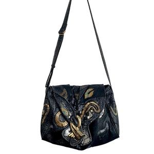 Vintage multicolored leather patchwork purse